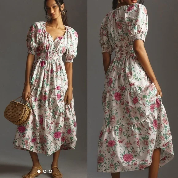 Anthropologie Somerset Smocked Floral Maxi Dress - Picture 4 of 7